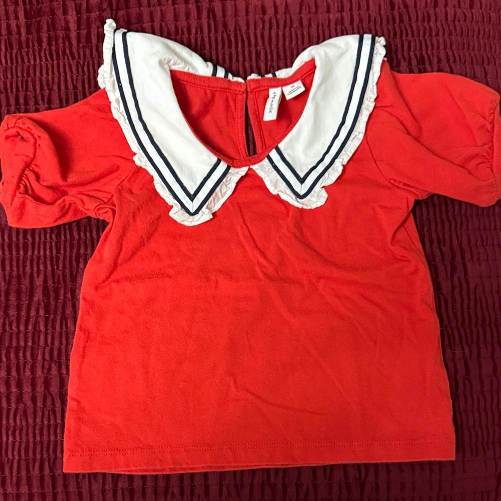 Janie and Jack 2T Red Shirt with Sailor Collar